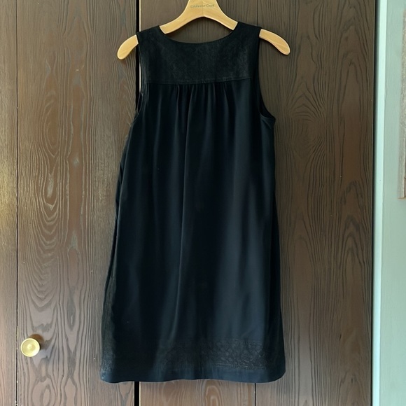 Madewell black sleeveless dress with embroidered top and bottom and designs. 4 - Picture 6 of 10